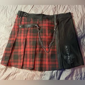 Killstar black & plaid skirt